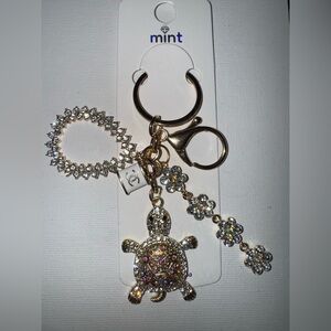 New Mint Turtle Keychain with charms